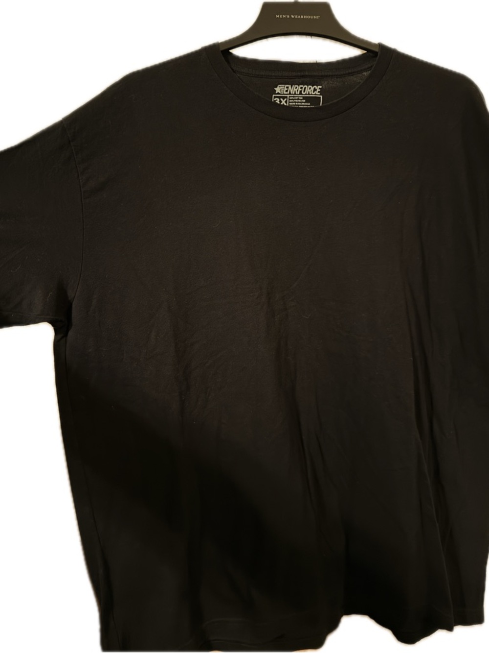 Enrforce 3X Black Men's Crew Neck T-Shirt